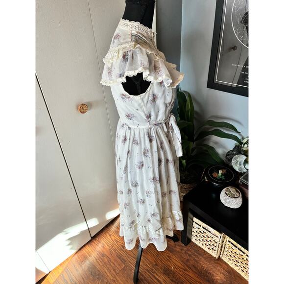 Vintage 70s Gunne Sax Jeunes Filles by Jessica Prairie Dress Size 14 Floral RARE - Picture 12 of 13